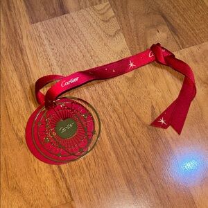 Authentic Cartier Red and Gold Christmas Ornament / Gift Tag
